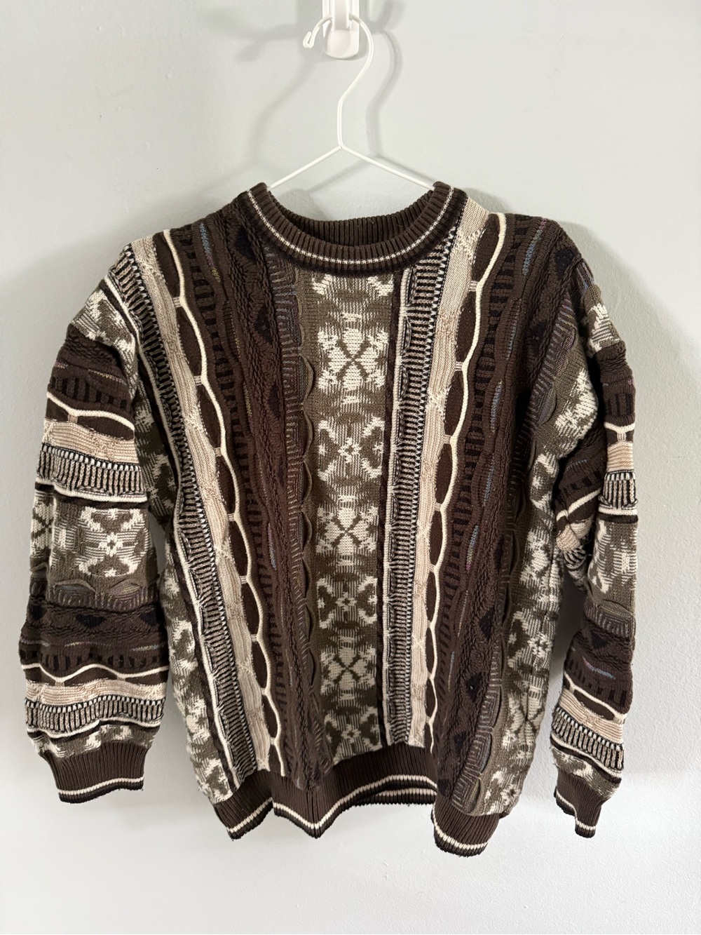 Classic Brown & Cream Patterned Sweater